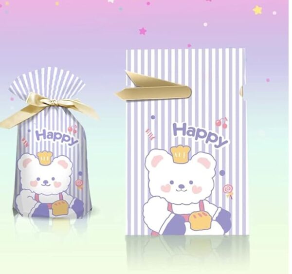 VRB Dec 50 Pcs Return Gift Bags - Potli Bags, Return Gift Bags for Kids Birthday - Gift Packing Bags - Goodie Bag for Return gifts - goodie bags - gift pouches for return gifts - guddy bags for return gifts (50 Pcs Happy Ribbon Bag)