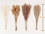 VRB Dec 95 Pcs Set 17inch Natural Dried Pampas Grass,Real Rabbit Bunny Tail,Reed Pampas,Boho Bouquet,Artificial Flowers Decor for Table Vase Home Decoration.