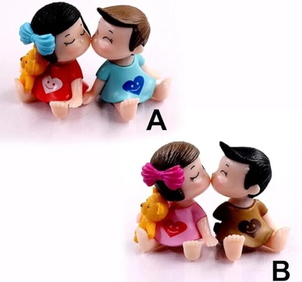 VRB Dec 2 Set Couples Miniature,Figurine,Statue for Valentine Gift, Home,Bedroom,Valentine,Gifts for Girlfriend, Living Room,Office,Restaurant Decor,Wedding,Showpiece,Gifts Figurines (Model 4)