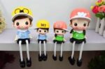 VRB Dec 4 pcs Hanging Legs Showpiece Cute Boy & Girl,Toy Cute Couple Figurines/Leg Hanging Dolls for Home Decor/Decorative Items for Home Decor,Valentine Gift for Girlfriend,Boyfriend (Model - 03)