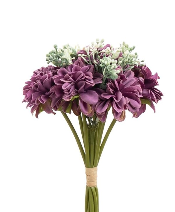 VRB Dec 1 Bunch Dahlia Artifical Flower Bunch Fake Flowers For Gifting, Home, Office, Bedroom Decoration Items Flowers For Vase (Without Vase Pot)