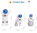 VRB Dec 3pcs Astronaut Miniature Showpiece Set for Home Decor, car Dashboard,Valentine,Living Room,Gifts Figurines,Cake Decoration Items-Resin (3 Pcs Small Blue Star Astronaut showpiece)