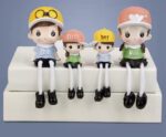 VRB Dec 4 pcs Hanging Legs Showpiece Cute Boy & Girl,Toy Cute Couple Figurines/Leg Hanging Dolls for Home Decor/Decorative Items for Home Decor,Valentine Gift for Girlfriend,Boyfriend (Model - 03)