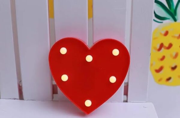 VRB Dec plastic 1 Pcs Led Marquee Alphabet Letters Light Sign For Home/Kitchen Decoratrion Decor Walls Hanging Birthday Party Light And Wall Lamp (Heart, Heart Shape,Red)