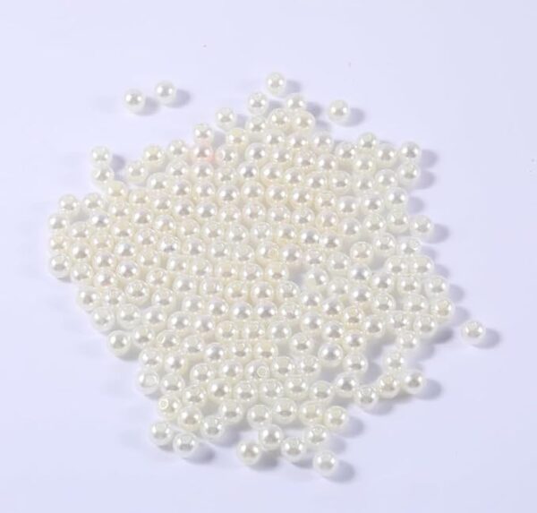 VRB Dec 1200 Pcs Artificial Pearls beads Moti Pearls Beads for Jewellery Making, beads for bracelet making, resin art,beads, Crafting, Scrap Booking and Embroidery DIY Craft (4MM (1200Pcs), Off-white) (Copy)