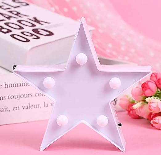 VRB Dec 1pcs Night Light LED Marquee Sign-Baby Light-Battery Operated Nursery Lamp, Decorative Light for Kid's Room/Party/Home/Wall Décor Party Light and Wall Lamp (Pack of 1) (Small Star)