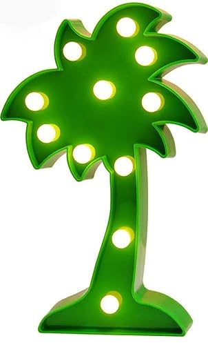 VRB Dec 1pcs Night Light LED Marquee Sign-Baby Light-Battery Operated Nursery Lamp, Decorative Light for Kid's Room/Party/Home/Wall Décor Party Light and Wall Lamp (Pack of 1) (Coconut Tree)
