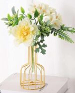 VRB Dec 1Pcs Metal Vase Aesthetic Vase, Flower Vase, Pampas Grass Vase,Vase for Flower,Vase for Plants,Vase Home Decor Centrepiece Decor for Home, Office,Living Room Decor (Design 1)