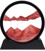 VRB Dec 1 Pcs 7" inch Moving Sand Art Picture Decor, 3D Deep Sea Sandscape Liquid Motion, Round Glass Frame Display Flowing Sand Relaxing Gift for Kids Adults Home Office Work Desktop