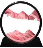 VRB Dec 1 Pcs 7" inch Moving Sand Art Picture Decor, 3D Deep Sea Sandscape Liquid Motion, Round Glass Frame Display Flowing Sand Relaxing Gift for Kids Adults Home Office Work Desktop