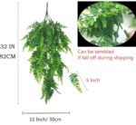 VRB Dec 2pcs Artificial Greenery Ferns Plants Vines Hanging Flowers Needle Wall Hanging For Home Decor Door Wall Balcony Decoration Party Festival Craft (Grass Fern)