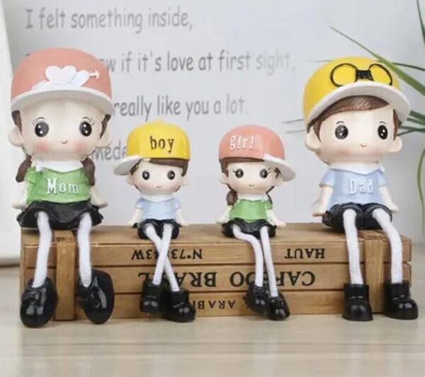 VRB Dec 4 pcs Hanging Legs Showpiece Cute Boy & Girl,Toy Cute Couple Figurines/Leg Hanging Dolls for Home Decor/Decorative Items for Home Decor,Valentine Gift for Girlfriend,Boyfriend (Model - 03)