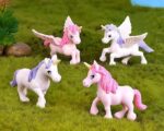 VRB Dec 4Pcs Miniature Decor Items/Miniature/Miniature Toys for Garden,Toys for Garden/Miniature Garden Accessories for Home Decor,Figurines, Cake Decoration Items (Unicorn - 4Pcs)