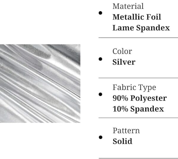VRB Dec 3 MTR 60 Inch Net Gold Cloth for Decoration,Baby Photoshoot Props Cloth for Decoration,Parties,Costumes, Gift Packing,Party Decor,Backdrop for Wedding mandap,Pooja (Silver Metallic, 3 MTR)
