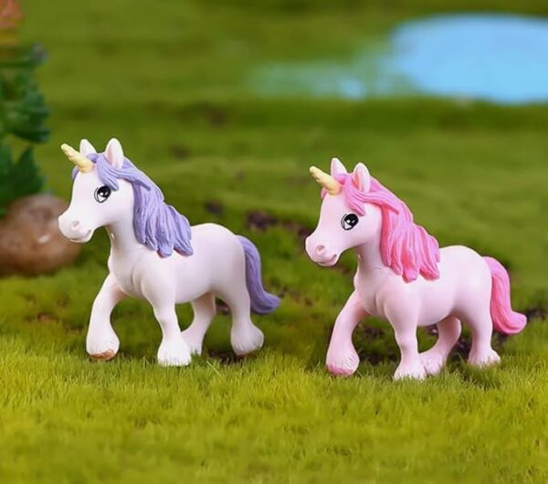 VRB Dec 4Pcs Miniature Decor Items/Miniature/Miniature Toys for Garden,Toys for Garden/Miniature Garden Accessories for Home Decor,Figurines, Cake Decoration Items (Unicorn - 4Pcs)