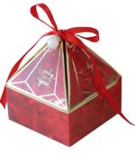 VRB Dec 50 pcs Small Diamond Gift Boxes for Packaging/Gift Boxes for Gifting,hamper boxes for gift empty,gift hamper box for gifting,return Gifting,Chocolates, Dry Fruits, Wedding & Pooja Gifts. (50 Pcs Red With Ribbon)