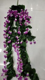 VRB Dec Artificial Rose Orchid Flowers Bunch | Orchid Hanging Flowers Decoration|Artificial Flower for Home Decor Wall Hanging (Purple, 1)