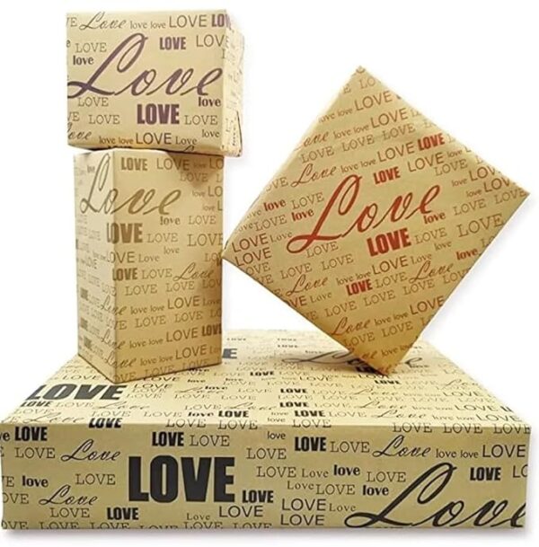 VRB Dec 20pcs Gift Wrapping Paper Sheet/Gift Paper For packing/Gift Papers Sheets/Gift Wrapper/Gift Packing Material Wrapping Paper for Gift Packing Birthday,Anniversary,Diwali,Christmas.(I love U Design)