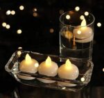 VRB Dec 12 pcs Acrylic Flameless & Smokeless Decorative Candles Led Tea Light Candle Perfect for Gifting, Home, Birthday, Diwali, Christmas,Decorative Candles,Balcony, Birthday (Water Sensored - 12Pcs)