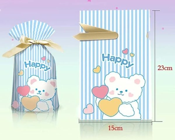 VRB Dec 50 Pcs Return Gift Bags - Potli Bags, Return Gift Bags for Kids Birthday - Gift Packing Bags - Goodie Bag for Return gifts - goodie bags - gift pouches for return gifts - guddy bags for return gifts (50 Pcs Happy Ribbon Bag)