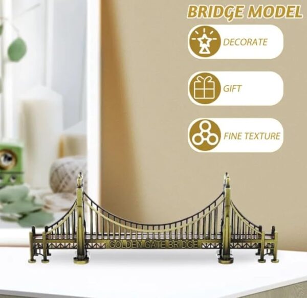 VRB Dec Brass 1 Set for Statue Study Office Desk Decor Showpiece Gift Decoration Accessories Items Decorative Showpeice for Home (London Bridge), Gold