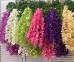 VRB Dec 12 Pcs (43.2Ft) Artificial Wisteria Vine| Ratta Fake Wisteria Hanging | Garland Silk Long Hanging Bush Flowers String for Home Party Wedding Decor