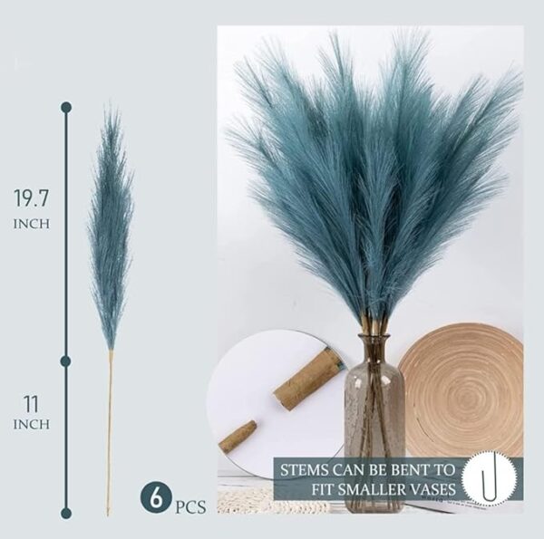 VRB Dec™ 3 Pcs Artificial Pampas Grass Sticks | Faux Flowers for Vases | Decoration Items for Living Room Vase Office, Bedroom, Balcony Table, Diwali Decoration tems Corner