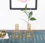 VRB Dec 1Pcs Metal Vase Aesthetic Vase, Flower Vase, Pampas Grass Vase,Vase for Flower,Vase for Plants,Vase Home Decor Centrepiece Decor for Home, Office,Living Room Decor (Design 1)