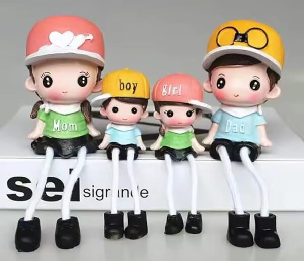 VRB Dec 4 pcs Hanging Legs Showpiece Cute Boy & Girl,Toy Cute Couple Figurines/Leg Hanging Dolls for Home Decor/Decorative Items for Home Decor,Valentine Gift for Girlfriend,Boyfriend (Model - 03)