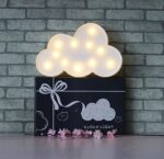 VRB Dec 1pcs Night Light LED Marquee Sign-Baby Light-Battery Operated Nursery Lamp, Decorative Light for Kid's Room/Party/Home/Wall Décor Party Light and Wall Lamp (Pack of 1) (White Cloud)