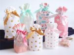 VRB Dec 50 Pcs Return Gift Bags - Potli Bags, Return Gift Bags for Kids Birthday - Gift Packing Bags - Goodie Bag for Return gifts - goodie bags - gift pouches for return gifts - guddy bags for return gifts (50 Pcs Polkadot Ribbon Bag)