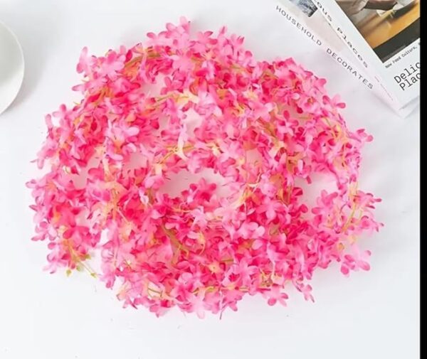 VRB Dec 1 Pcs Artificial Flowers Vine Silk Wisteria Garland Fake Ivy,(6 ft Long) Wedding Decoration Diwali/Ganpati/Christmas Decorations Fake Daisy Floral Vine Silk Hanging Flower for Home.