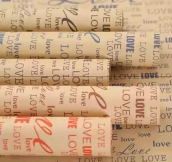 VRB Dec 20pcs Gift Wrapping Paper Sheet/Gift Paper For packing/Gift Papers Sheets/Gift Wrapper/Gift Packing Material Wrapping Paper for Gift Packing Birthday,Anniversary,Diwali,Christmas.(I love U Design)