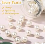 VRB Dec Artificial Pearls Beads Moti Pearls Beads for Jewellery Making, Beads for Bracelet Making, Resin Art,Beads, Crafting, Scrap Booking and Embroidery DIY Craft (12MM (300Pcs), Off-White)