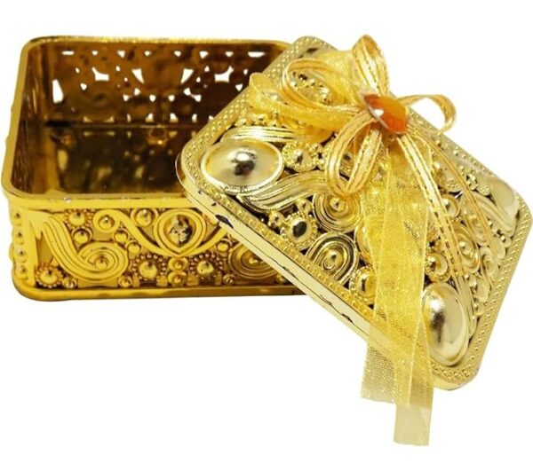 VRB Dec 12pcs chocolate box Plastic Wedding organisers storage box Candy jars/Storage Boxes Gift Boxes for Wedding Baby Shower Christmas Birthday Party Dry Fruits (Pack of 12 Pcs, Square Ribbon Big)