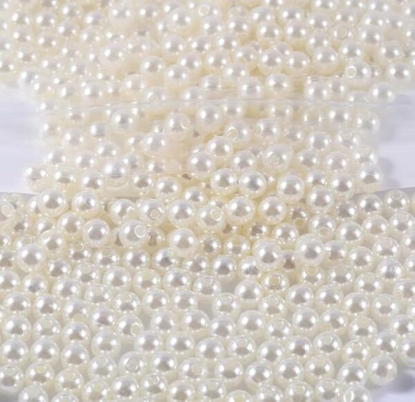VRB Dec Artificial Pearls Beads Moti Pearls Beads for Jewellery Making, Beads for Bracelet Making, Resin Art,Beads, Crafting, Scrap Booking and Embroidery DIY Craft (12MM (300Pcs), Off-White)