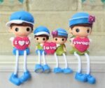 VRB Dec 4 pcs Hanging Legs Showpiece Cute Boy & Girl,Toy Cute Couple Figurines/Leg Hanging Dolls for Home Decor/Decorative Items for Home Decor,Valentine Gift for Girlfriend,Boyfriend (Model - 05)