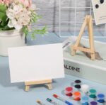 VRB Dec 10 Pcs Wooden Foldable/Adjustable Easel Stand for displaying Great Artwork Sketch,Art Painting,Canvas,Business Promotions, Display, Artist Students (6 Inch Mini Easel Stand - 10 Pcs)