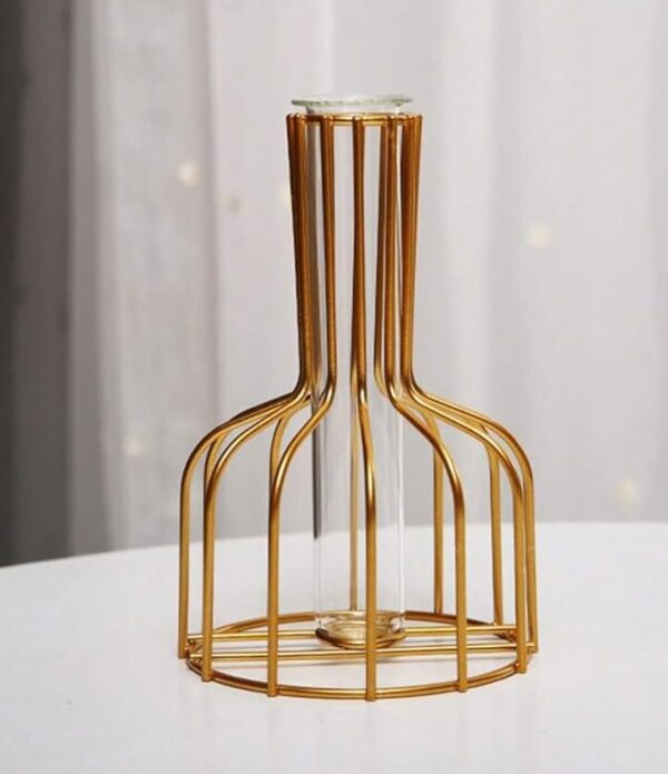 VRB Dec 1Pcs Metal Vase Aesthetic Vase, Flower Vase, Pampas Grass Vase,Vase for Flower,Vase for Plants,Vase Home Decor Centrepiece Decor for Home, Office,Living Room Decor (Design 1)