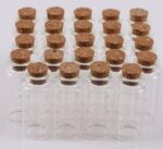 VRB Dec 60pcs Mini/Tiny Glass Jars With Wood Cork Stoppers,Wishing/Message Bottle For Decorations Lovely Small Wish Bottle Tiny Clear Empty Wishing Message Vial With Cork Jars
