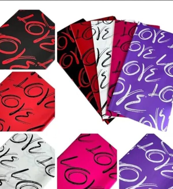 VRB Dec 20pcs Gift Wrapping Paper Sheet,Gift Paper,Gift Wrap Roll,Gift Cover Rapping Paper,Gift Packing Materials,Wrapping Paper for Gift Packing Birthday,valentine,Anniversary,Diwali,Christmas. (20 Pcs Love Printed Design Paper)