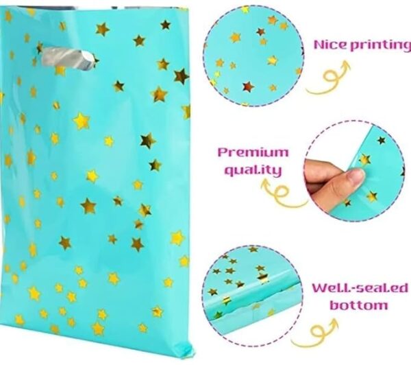 VRB Dec 48 pcs Foil Guddy bags, return gift bags for kids birthday, Happy Birthday Party Return Gift Bags For Boys and Girls, Colorful Gift Bags (48 pcs Mini Star Design)