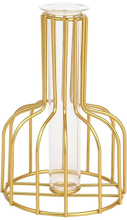 VRB Dec 1Pcs Metal Vase Aesthetic Vase, Flower Vase, Pampas Grass Vase,Vase for Flower,Vase for Plants,Vase Home Decor Centrepiece Decor for Home, Office,Living Room Decor (Design 1)