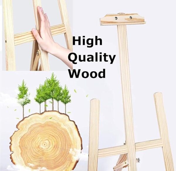 VRB Dec 1 pcs Wooden Foldable/Adjustable Easel Stand for displaying Great Artwork Sketch,Art Painting,Canvas,Business Promotions, Display, Artist Students (6 Feet - 1 Pcs)