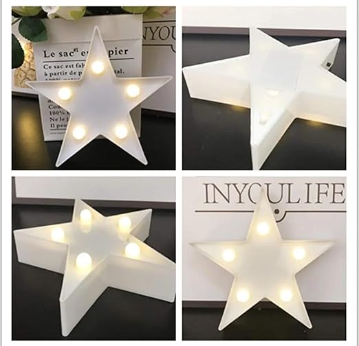 VRB Dec 1pcs Night Light LED Marquee Sign-Baby Light-Battery Operated Nursery Lamp, Decorative Light for Kid's Room/Party/Home/Wall Décor Party Light and Wall Lamp (Pack of 1) (Small Star)