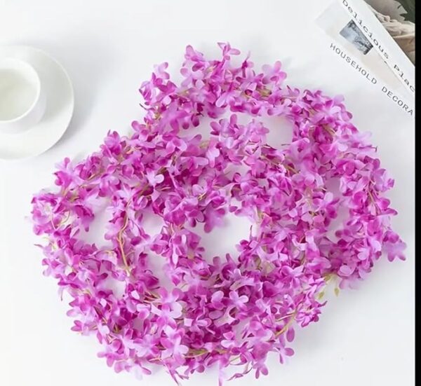 VRB Dec 1 Pcs Artificial Flowers Vine Silk Wisteria Garland Fake Ivy,(6 ft Long) Wedding Decoration Diwali/Ganpati/Christmas Decorations Fake Daisy Floral Vine Silk Hanging Flower for Home.