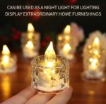 VRB Dec 24 pcs Acrylic Flameless & Smokeless Decorative Candles Led Tea Light Candle Perfect for Gifting, Birthday, Diwali, Christmas,Decorative Candles,Balcony, Birthday (Crystal tealight - 24 Pcs)