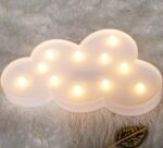 VRB Dec 1pcs Night Light LED Marquee Sign-Baby Light-Battery Operated Nursery Lamp, Decorative Light for Kid's Room/Party/Home/Wall Décor Party Light and Wall Lamp (Pack of 1) (White Cloud)