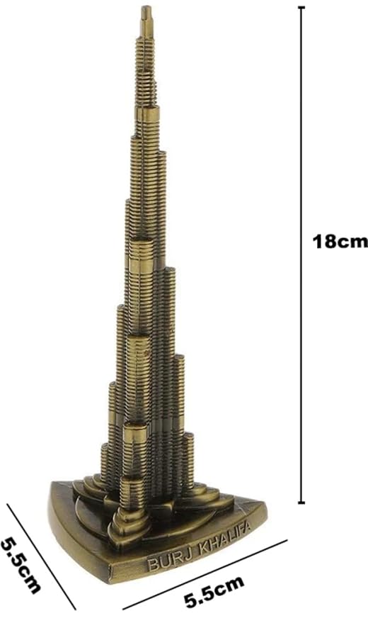 VRB Dec Brass Tm 1 Set for Statue Study Office Desk Decor Showpiece Gift Decoration Accessories Items Decorative Showpeice Home (Burj Khalifablack,Gold)