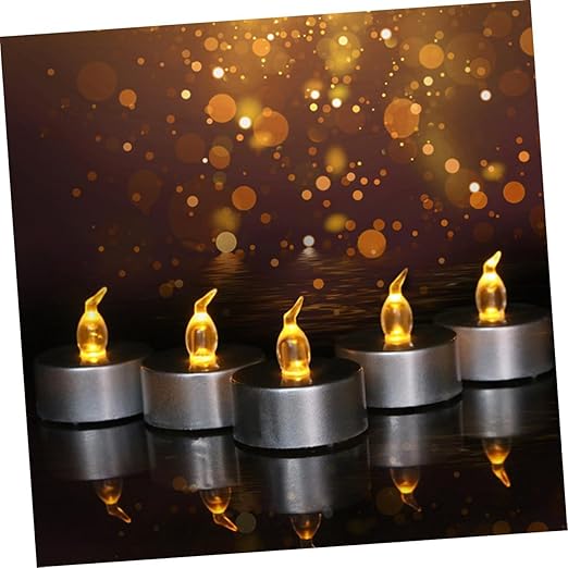 VRB Dec 24 Pcs Acrylic Flameless & Smokeless Decorative Candles Led Tea Light Candle Perfect for Gifting, Home, Birthday, Diwali, Christmas,Decorative Candles,Birthday (Metallic Silver)